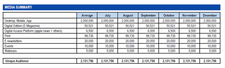 Summary portion of a Cross-Channel Audience Report