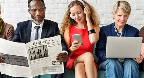 People consuming media