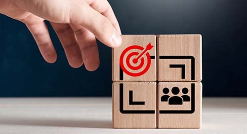 Building blocks featuring a target and viewers.