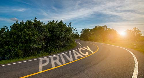 Image of a road with the word Privacy across it.