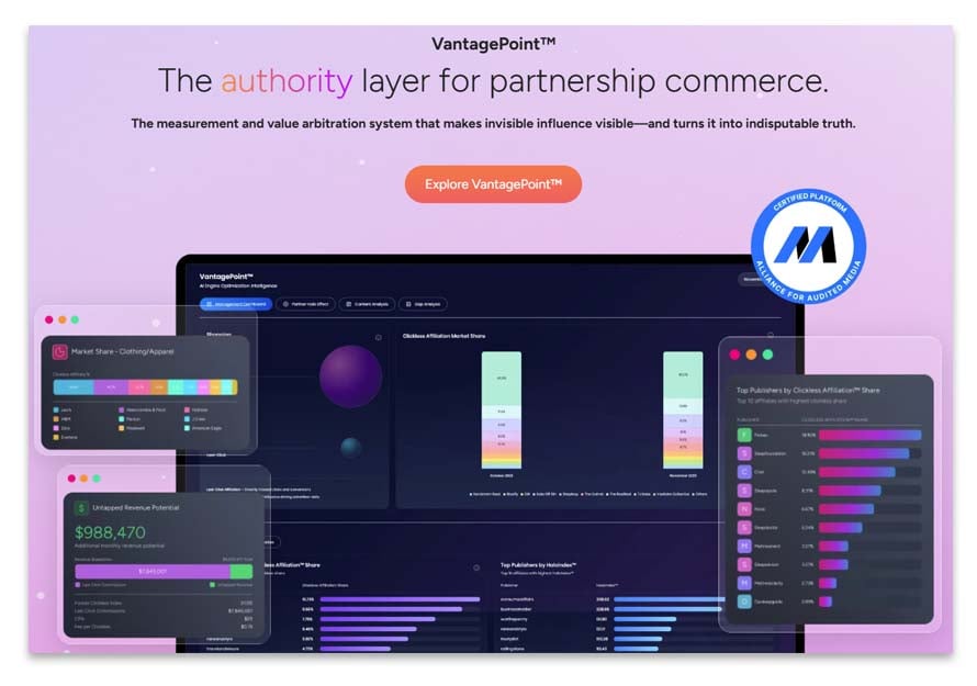 Screen grab of VantagePoint on Parterize's website