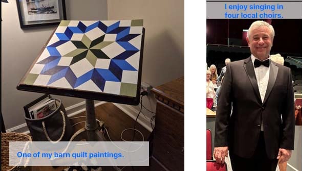 Corey Folta's barn quit paintings and choir activities.
