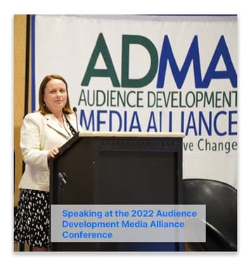 Maria Ravera speaking at the ADMA conference