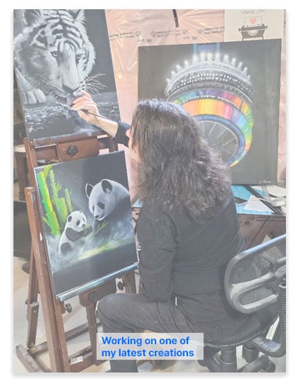 Vesna Moore working on one of her latest creations.