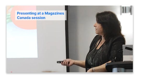 Vesna Moore presenting at a Magazines Canada session.